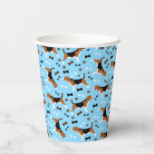 Beagle Jagd Hunde Beagle Muster Niedlich Pappbecher (Rückseite)