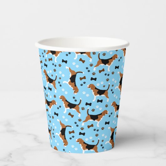 Beagle Jagd Hunde Beagle Muster Niedlich Pappbecher (Vorderseite)