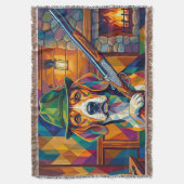 Beagle Jäger Pop Art – Moderner Jagdhund Decke (Vorderseite Vertikal)
