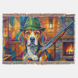 Beagle Jäger Pop Art – Moderner Jagdhund Decke