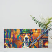 Beagle Jäger Pop Art – Moderner Jagdhund Einladung (Stehend Vorderseite)