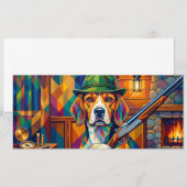 Beagle Jäger Pop Art – Moderner Jagdhund Einladung (Vorne/Hinten)