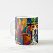 Beagle Jäger Pop Art – Moderner Jagdhund Kaffeetasse (Vorderseite Links)
