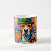 Beagle Jäger Pop Art – Moderner Jagdhund Kaffeetasse (Mittel)