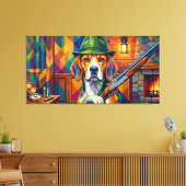 Beagle Jäger Pop Art – Moderner Jagdhund Leinwanddruck (Insitu (Wohnzimmer))