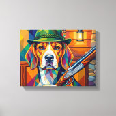 Beagle Jäger Pop Art – Moderner Jagdhund Leinwanddruck (Vorderseite)