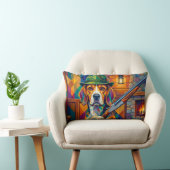 Beagle Jäger Pop Art – Moderner Jagdhund Lendenkissen (Stuhl )