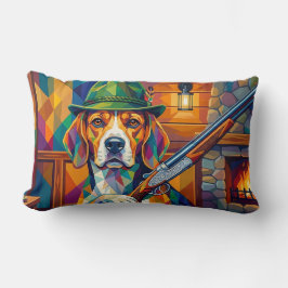 Beagle Jäger Pop Art – Moderner Jagdhund Lendenkissen