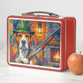 Beagle Jäger Pop Art – Moderner Jagdhund Metall Brotdose (Beispiel)