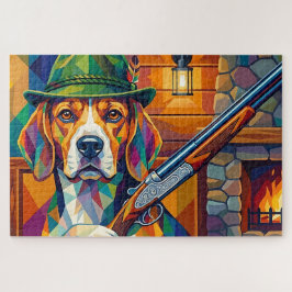 Beagle Jäger Pop Art – Moderner Jagdhund Puzzle