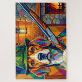 Beagle Jäger Pop Art – Moderner Jagdhund Puzzle (Vertikal)