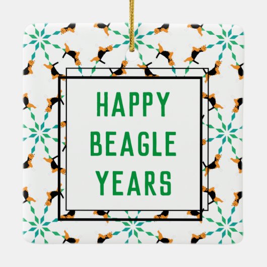 Beagle Jahr Keramikornament (Rückseite)
