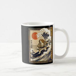 Beagle japanisches Surfen Kanagawa-Welle lustiger Kaffeetasse
