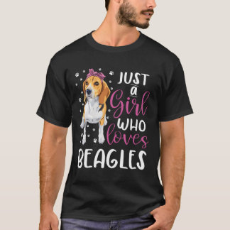 Beagle Just A Girl Lieben Beagles Hunde Lover Gi T-Shirt