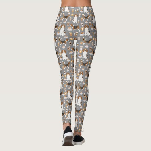 Beagle Kaffee-Leggings Leggings (Rückseite)