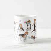 Beagle Kaffeemaschine Tasse mit handgemalten Wasse (Mittel)