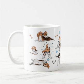 Beagle Kaffeemaschine Tasse mit handgemalten Wasse