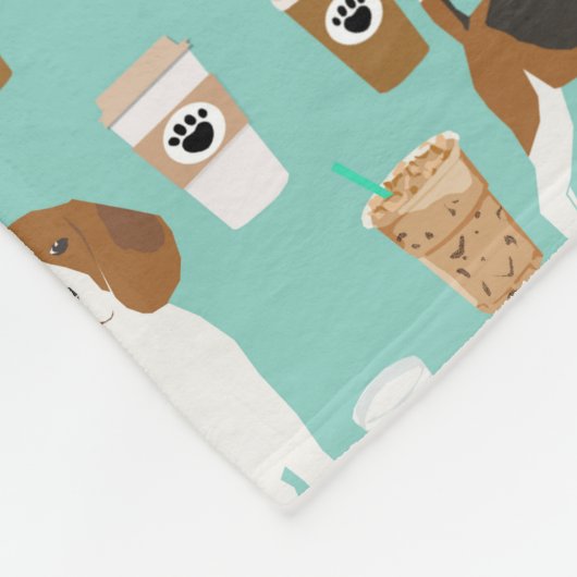 Beagle-Kaffeeschwanz-Blanken Fleecedecke (Ecke)
