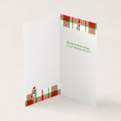 Beagle Karierte Ferienkarte Rot und Grün (Innenseite)