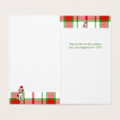 Beagle Karierte Ferienkarte Rot und Grün (Innenseite Aufgefaltet)