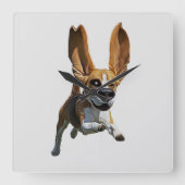 Beagle Karikaturenwand Uhr (Vorderseite)