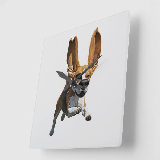 Beagle Karikaturenwand Uhr (Winkel)