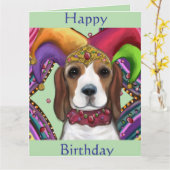 BEAGLE  KARTE (Gelbe Blume)