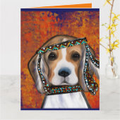 Beagle Karte (Gelbe Blume)