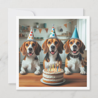 Beagle-Karte, Beagle Geburtstag, Beagle Einladung
