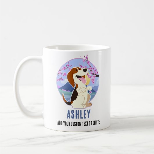 Beagle Kawaii Niedliches Geschenk Hund Haustier Kaffeetasse (Links)