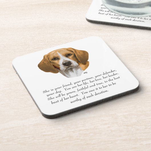 Beagle Keepake Getränkeuntersetzer (Linke Seite)