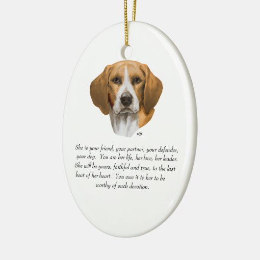 Beagle Keepake Keramikornament (Links)