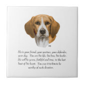 Beagle Keepake MALE Fliese (Vorderseite)