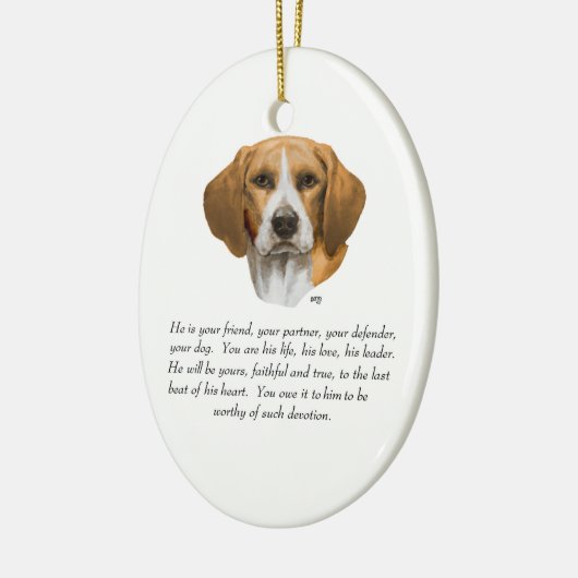 Beagle Keepake MALE Keramikornament (Links)
