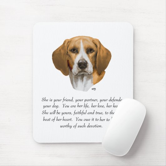 Beagle Keepake Mousepad (Mit Mouse)