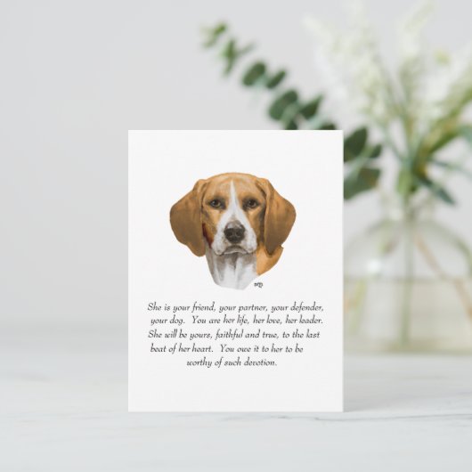 Beagle Keepake Postkarte (Stehend Vorderseite)
