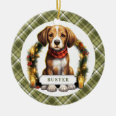 Beagle Keramik Circle Ornament (Vorne)