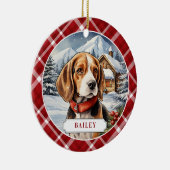 Beagle Keramik Circle Ornament (Rechts)