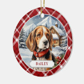 Beagle Keramik Circle Ornament (Links)