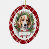 Beagle Keramik Circle Ornament (Rechts)