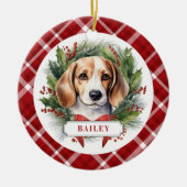Beagle Keramik Circle Ornament (Vorne)