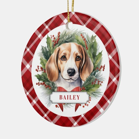 Beagle Keramik Circle Ornament (Links)