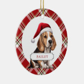 Beagle Keramik Circle Ornament (Rechts)