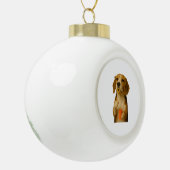 Beagle keramik Kugel-Ornament (Links)