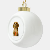 Beagle keramik Kugel-Ornament (Rechts)