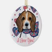 Beagle Keramik Ornament (Rechts)