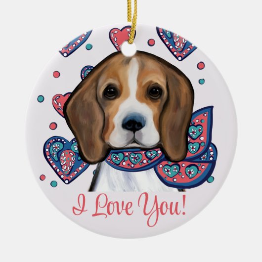 Beagle Keramik Ornament (Vorne)