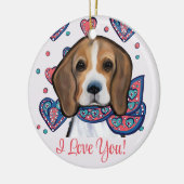 Beagle Keramik Ornament (Links)