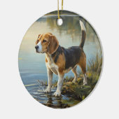 Beagle Keramik Ornament (Links)