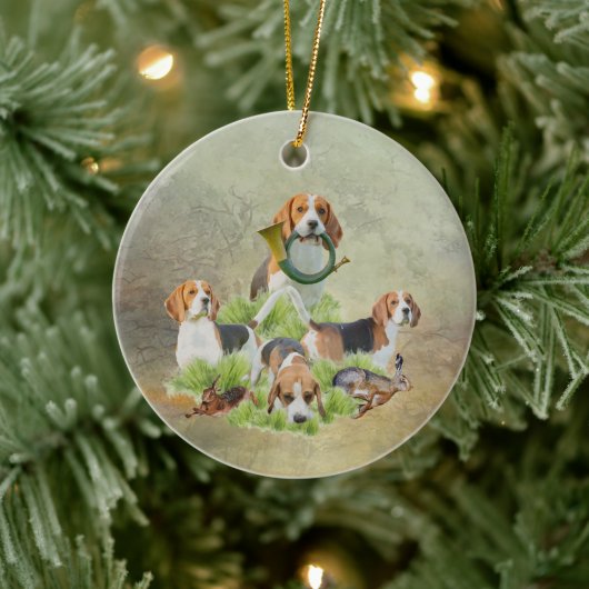 Beagle Keramik Ornament (Baum)